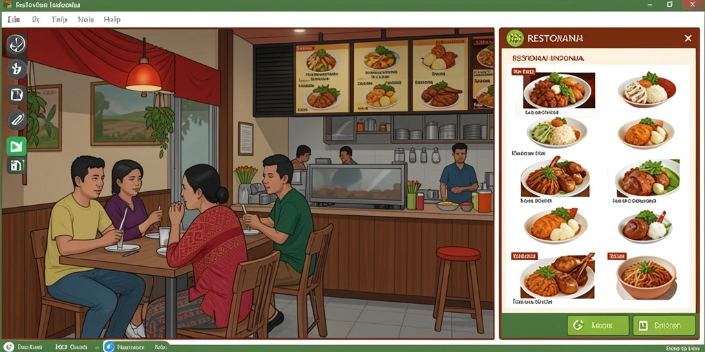 Tampilan awal game dengan antarmuka yang menarik.