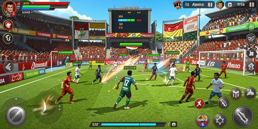 Tangkapan layar menampilkan aksi seru dalam game.